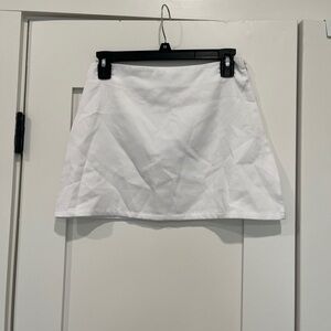 White mini skirt